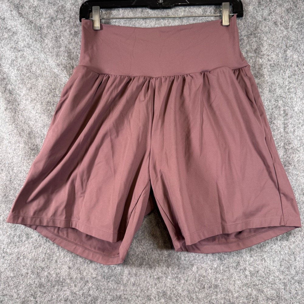 Halara Softlyzero Airy High Rise Shorts Womens Large Mauve Pink 7"